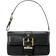 Michael Kors Colby Medium Crackled Leather Shoulder Bag - Black