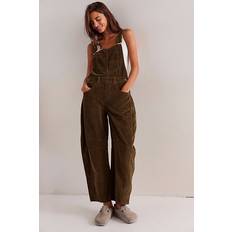 Green - Women Jumpsuits & Overalls Free People We The Good Luck Cord Overalls - Fir Green