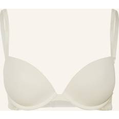 Microfiber Bras Calvin Klein Push-Up Plunge Bra - CK Attraction - Ivory White