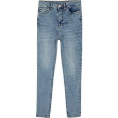 Premium-röhrenjeans Mit Hoher Taille Damen - Blau