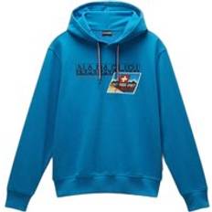 Napapijri Hoodies Jumpers Napapijri Portalet Logo Print Hoodie Cotton Mix - Blue