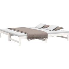 Letti e Materassi vidaXL Dormeuse Estraibile Bianca Legno Massello di Pino 2x(80x200)