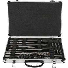 Power Tool Accessories Ejoyous Multifunctional SDS Drill Bit Set 40cr Steel Drilling Slotting Bits, 17Pcs Drill and Chisel Set for Electric Hammer, Wood, Impact Drill bits and