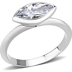 Transparent Rings Precious Stone Women Rhodium Brass Ring with AAA Grade CZ in Clear