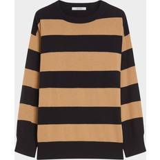 Clothing Max Mara Wool-Cashmere Striped-Print Wool and Cashmere Jumper - Navy