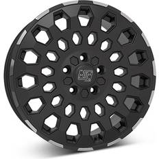 18" - 5/120 Car Rims MSW 99 Van Alloy Wheels Matt Black Lip Polished Set of 4 - 18 x 7.5 in ET43 5x120 PCD 65.1 mm Centre Bore Matt Black With Polished Lip