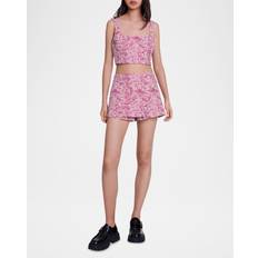 Floral Shorts Maje Short Trompe L'Oeil - Rose