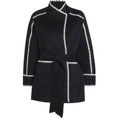 Clothing Maje Double-Faced Cropped Gicolori Jacket - Marine/Blanc