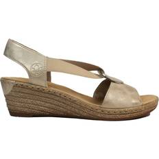 Rieker Sandalias de tacón Rieker 624h6 Namur Wedge Heel Sandals - Gold/Beige