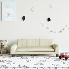 Soffor Barnrum vidaXL Sofa Til Børn 90x53x30 cm Kunstlæder Cremefarvet