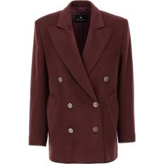 Rot Jacketts Etro Etro-Double-Breasted Blazer Bordeaux Donna