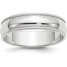 Chisel mm Sterling Silver Half Round Milgrain Band