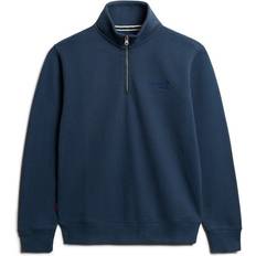 Superdry Herre Sweatere Superdry Essential Logo Half Zip Sweatshirt - Navy