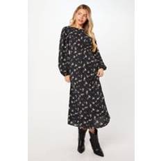 Dorothy Perkins Ditsy Floral Shirred Waist Long Sleeve Midi Dress - Women