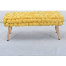 Velvet Foot Stools B&Q Bubbly Velvet Large Footstool Yellow Foot Stool