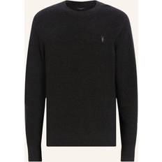 AllSaints Sweatshirts Jumpers AllSaints Aspen Crew Neck Cotton Wool Blend Jumper - Black