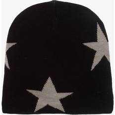 Black Beanies Molo Wool Knit Star Beanie Hat - Black