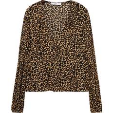 Beige Blouses Mango Animal-Print Blouse - Brown - Woman