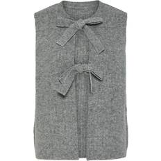 Wool Vests Pieces Silly Knitted Vest - Medium Grey Melange