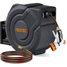 Grey Hoses Retractable Hose Reel 1/2 in x 100 ft Wall Mounted with 7-Pattern Nozzle 180° Swivel Bracket - Gray