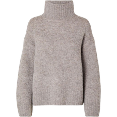 Grå Klær Selected Femme High Neck Pullover - Steel Gray