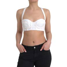 Versace Linnen Versace White Viscose Bustier Sleeveless Cropped Top - Female