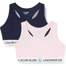 Blue Bralettes Children's Clothing Calvin Klein Girls Bralette 2 Pack Pink Logo