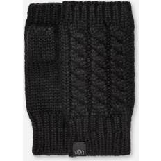 Black Gloves Cable Fingerless Gloves - Black