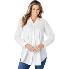 Woman Within Women Tops Woman Within Plus Size Perfect Pintuck Tunic - White