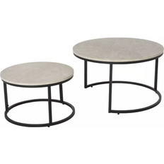 Homcom Stacking Marble Grey Coffee Table 78.5cm 2pcs
