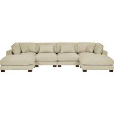 U-Sofas - Wood Wade Logan Andreco Cream Sofa 144" 6 6 Seater