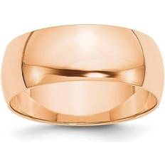 Rose Gold Rings Bagatela 10K 8mm Rose Gold LTW Half Round Band