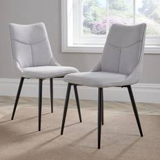 Fabric Kitchen Chairs Home Source Odette Light Grey Kitchen Chair 86cm 2pcs