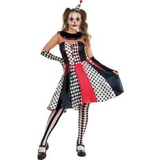 Bristol Novelty Womens/Ladies Clown Monochrome Costume