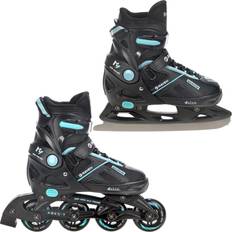 2in1 Inlineskates Schlittschuhe Pulse Black/Cyan 40-43 verstellbar