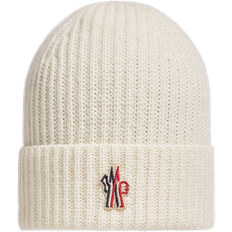 Blanc Bonnets Moncler Enfant Ivory Wool Knit Beanie Hat