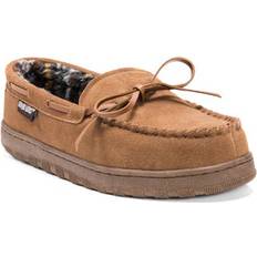 Polyester Slippers Muk Luks Paul Printed Berber Suede Faux Fur Lined Slipper - Mens - Tan