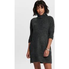 Laine Robes Only Cowlnck Dress Wool KNT Noos - Gris