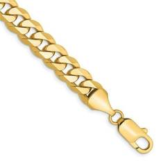 10k Jewellery Bagatela 14K Yellow Gold mm Flat Beveled Curb in. Chain Bracelet