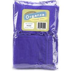 Brybelly Lot of 50 Purple Drawstring Organza Storage Bags