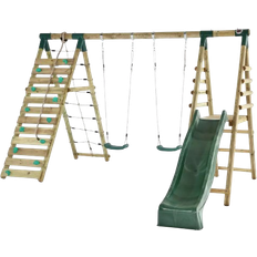 Plum Woolly Monkey II Wooden Swing Set