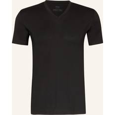 Microfiber Overdele Mey Hybrid T-shirt V-hals - Sort