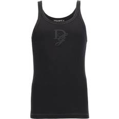 Dolce & Gabbana Mies Topit Dolce & Gabbana Gabbana-Logo Embroidery Tank Top Top Nero-Uomo Black 50IT