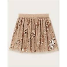 Solid Colours Skirts Children's Clothing Monsoon Girls Sequin Tulle Skirt Gold, Gold, Age: 11-12 Years, Women age: 11-12 YEARS