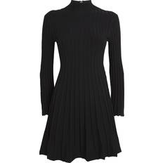 Maje High-Neck Knitted Mini Dress black