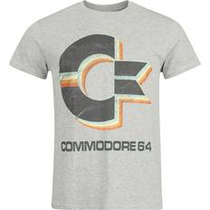 Commodore Commodore 64 gaming T-shirt Retro Logo för Herr gråmelerad