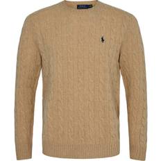 Cachemira Suéteres Logo Men's Sweater - Camelo/Navy