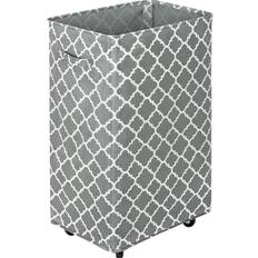 Wowlive Large Rolling Laundry Basket Wheels 90L Collapsible Tall Laundry Hamper Handle Grey3