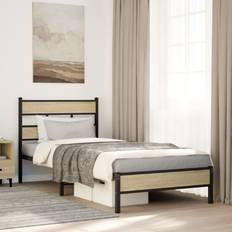 vidaXL utan Madrass Sonoma-ek 75x190 cm Konstruerad Trä Sängram