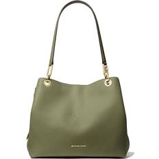 Michael Kors Kensington Large Leather Shoulder Tote - Smokey Olive